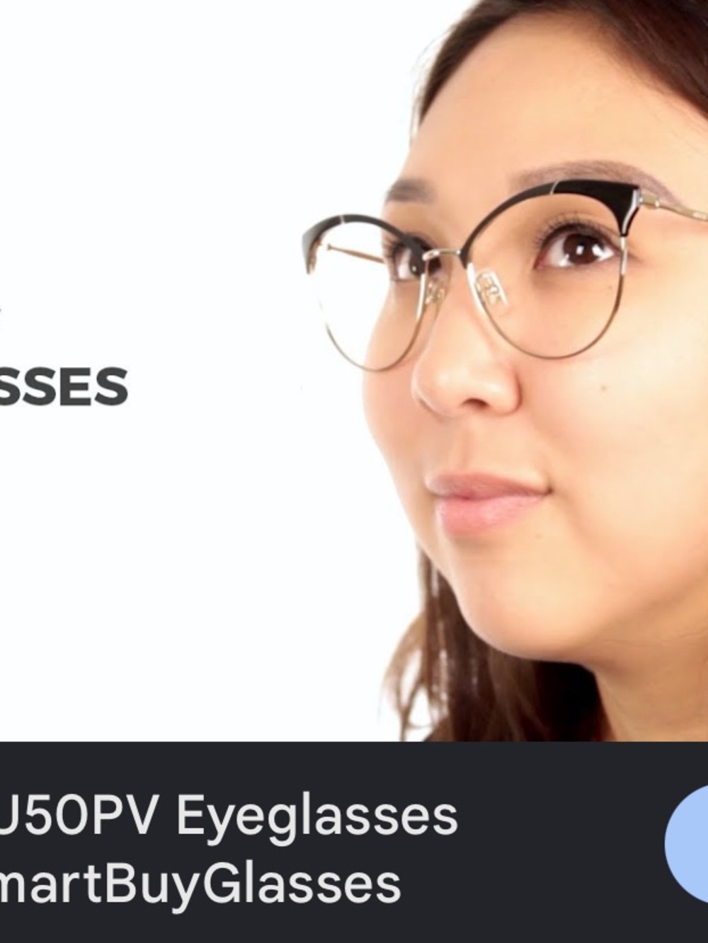 Miu Miu Black and Gold Cat-Eye Glasses - Picture 6 of 6